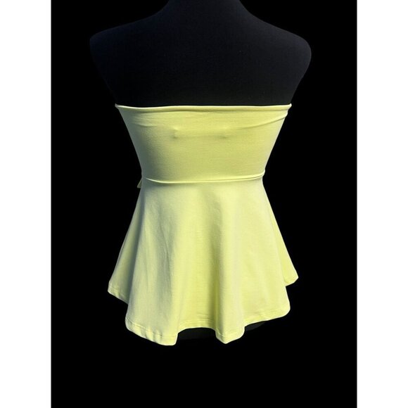 Susana Monaco Strapless Bow Front Top Lemon Yellow, BABY DOLL, SM - Picture 7 of 15